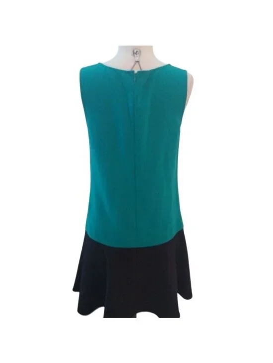 LOFT Sleeveless Sheath Colorblock Dress, Green/Black, size 6 - Picture 4 of 6
